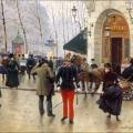 Jean Béraud. Le boulevard des Capucines devant le Théâtre du Vaudeville (1889)