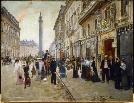 Jean Béraud. Sortie des ouvrières de la maison Paquin (v. 1900)