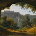 Jean-Charles Rémond. Vue de Tivoli depuis une grotte (1823)