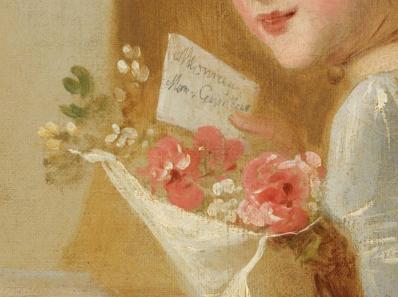 Jean-Honoré Fragonard. La lettre d’amour, détail