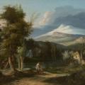 Jean-Pierre Péquignot. Bergers près d'un lac dans un paysage de montagne (1785-1807)