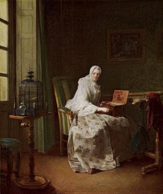 Jean-Siméon Chardin. Lady with a Bird-Organ (v. 1753)