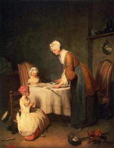 Jean Siméon Chardin. Le Bénédicité (1744). Ermitage.