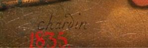 Jean Siméon Chardin. Le Bénédicité. Signature (Ermitage)