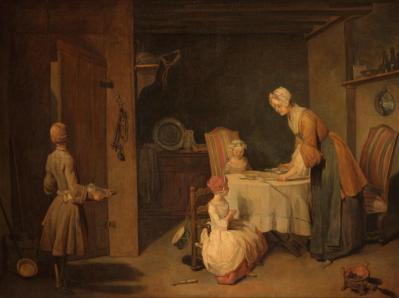 Jean Siméon Chardin. Le Bénédicité (1761). Rotterdam.