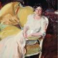 Joaquín Sorolla. Clotilde assise dans un canapé (1910)