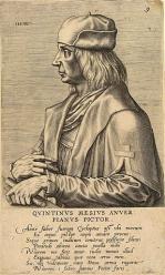 Portrait de Quentin Metsys par Johannes Wierix (gravure, fin 16e siècle)