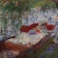 John Singer Sargent. Femme et enfant endormis dans une barque sous les saules (v. 1887)