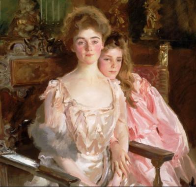 John Singer Sargent. Mme Fiske Warren et sa fille Rachel, détail (1903)