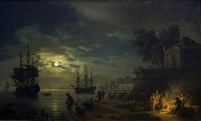 Joseph Vernet. La nuit, un port de mer au clair de lune (1771)