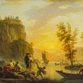 Joseph Vernet. Paysage de rivière au lever du soleil (v. 1781)