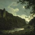 Joseph Wright of Derby. Dovedale au clair de lune (v. 1785)