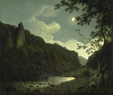 Joseph Wright of Derby. Dovedale au clair de lune (v. 1785)