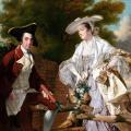 Joseph Wright of Derby. Peter Perez Burdett et sa première épouse Hannah (1765)