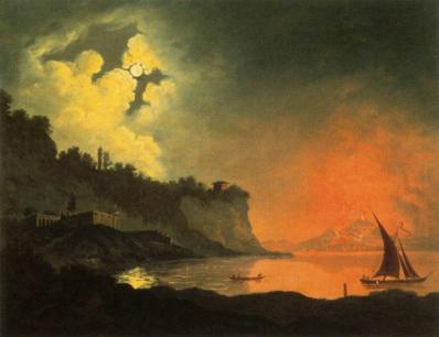 Joseph Wright. Vue du Vésuve depuis Posilippo (1775-97)