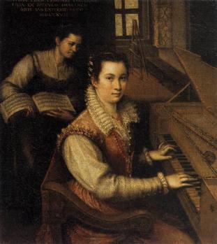 Lavinia Fontana. Autoportrait au clavecin (1577)