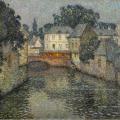Henri Le Sidaner. Canal avec maison blanche, Harfleur (1915)