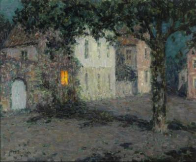 Henri Le Sidaner. Clair de lune sur une place à Cherbourg (v. 1934)