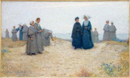 Henri Le Sidaner. La promenade des orphelines, Berck (1888)