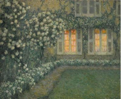 Henri Le Sidaner. Le jardin blanc au crépuscule (1924)
