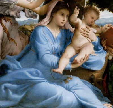 Lorenzo Lotto. Vierge à l’enfant avec sainte Catherine et saint Thomas, détail