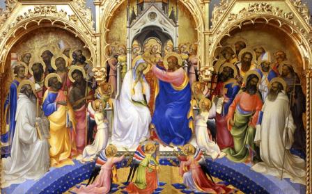 Lorenzo Monaco. Le couronnement de la Vierge, scène centrale (1414)