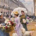 Louis Marie de Schryver. La marchande de fleur, rue de Rivoli (1892)