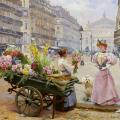 Louis Marie de Schryver. La marchande de fleurs, avenue de l’Opéra (1895)