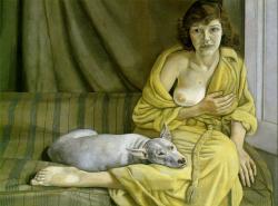  Lucian Freud. Femme au chien blanc (1951)