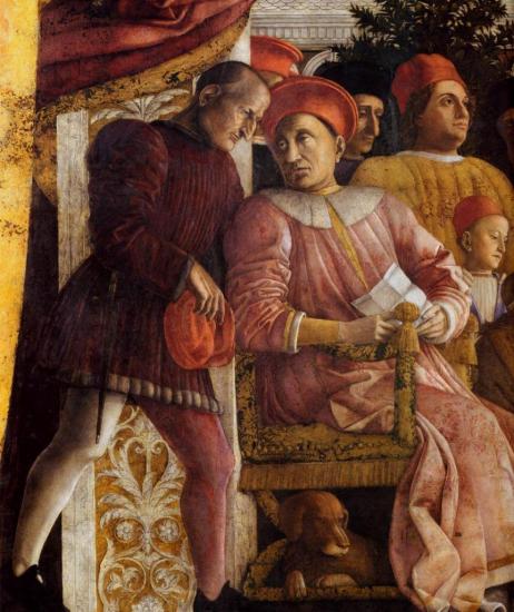 Mantegna. La chambre des époux, la cour des Gonzague, détail (1465-74)