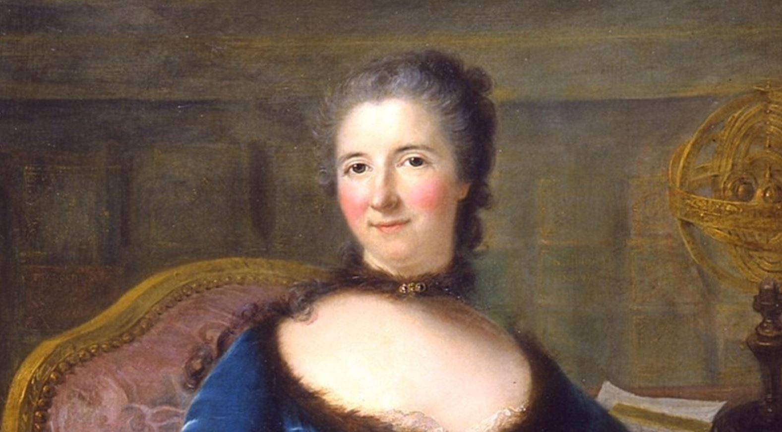 Portrait de la marquise du Châtelet, détail.