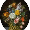 Marie-Victoire Lemoine. Fleurs de printemps dans une corbeille (1807)