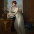 Marie-Victoire Lemoine. Jeune femme appuyée sur le bord d’une croisée (1798-99)