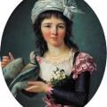 Marie-Victoire Lemoine. Une jeune fille tenant une colombe (1793)