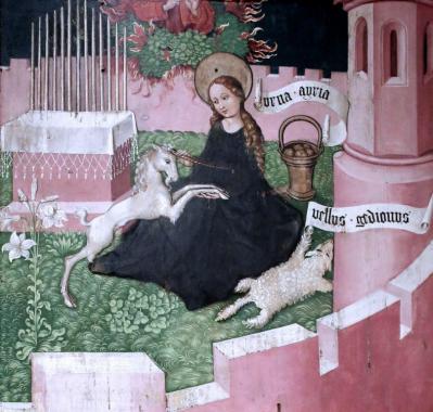 Martin Schongauer. Retable des Dominicains, détail (v. 1480)