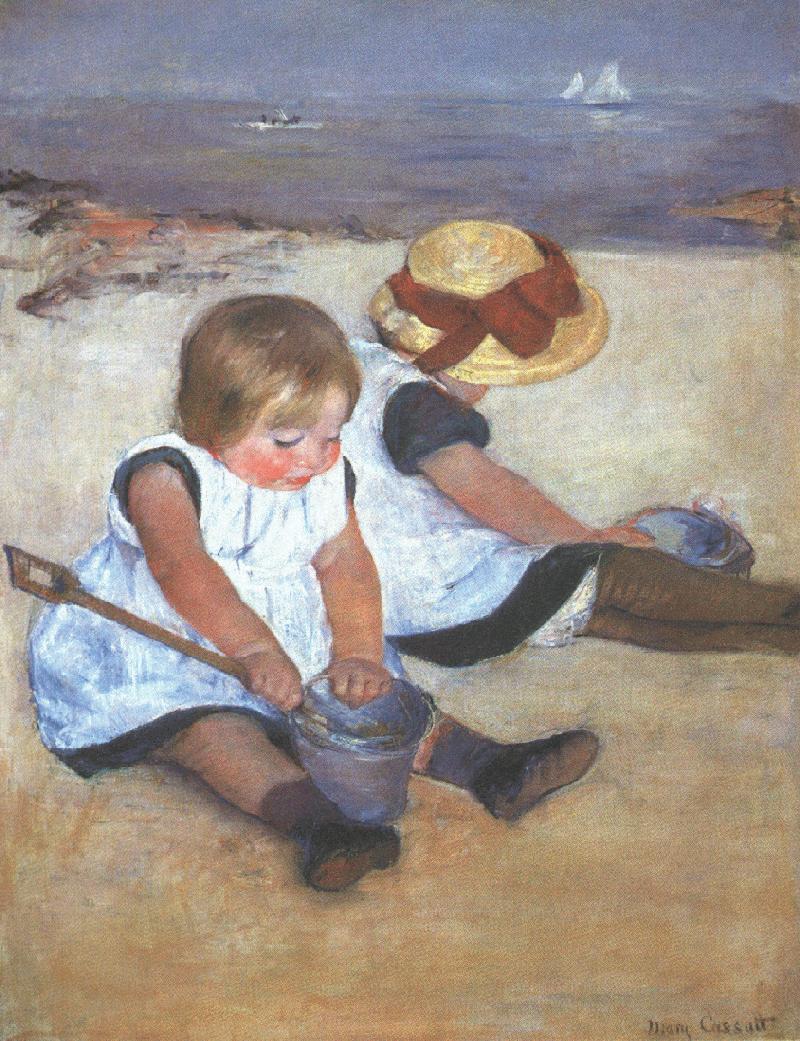Mary Cassatt. Enfants jouant sur la plage (1884)