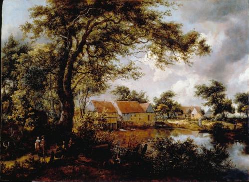 Meindert Hobbema. Paysage boisé avec moulin à eau (v. 1660)