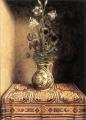 Memling. Jeune homme priant et vase de fleurs, revers (1485-90)