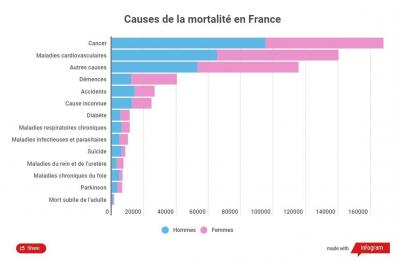 Causes de mortalité en France en 2016