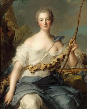 Nattier. Mme de Pompadour en Diane (1746)