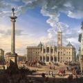 Pannini. La Place et l'Eglise de Santa-Maria Maggiore, 1744