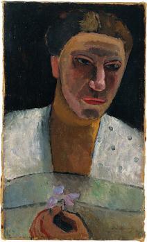 Paula Modersohn-Becker. Portrait de Lee Hoetger avec une fleur (1906)