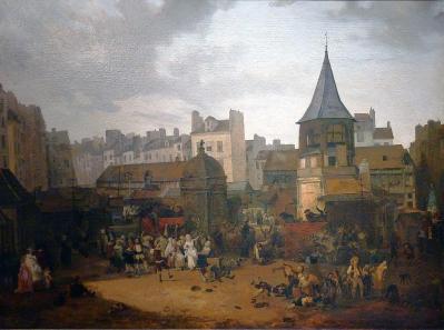 Philibert-Louis Debucourt. Les Halles (1782)