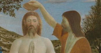 Piero della Francesca. Le baptême du Christ, détail