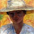 Pierre Bonnard. Portrait de femme au grand chapeau (1917)