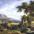 Pierre-Henri de Valenciennes. Paysage classique avec figures buvant à la fontaine (1806)