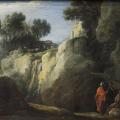 Pierre Patel. Paysage avec trois personnages devant une cascade (1632-1676)