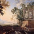 Pierre Patel. Paysage de ruines avec la chute d'Antiochus (1640-45)
