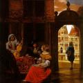 Pieter de Hooch. Réception musicale dans une cour (1777)