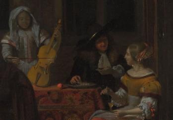 Pieter de Hooch. Réception musicale dans une cour, détail